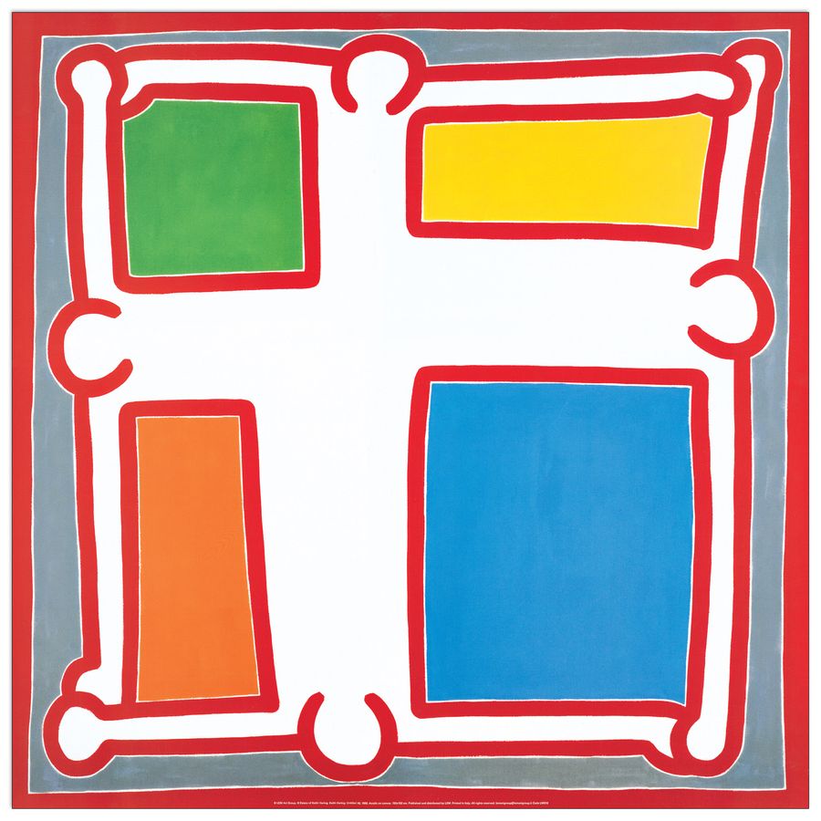 Haring - Untitled #6 1988, Decorative MDF Panel (70x70cm)
