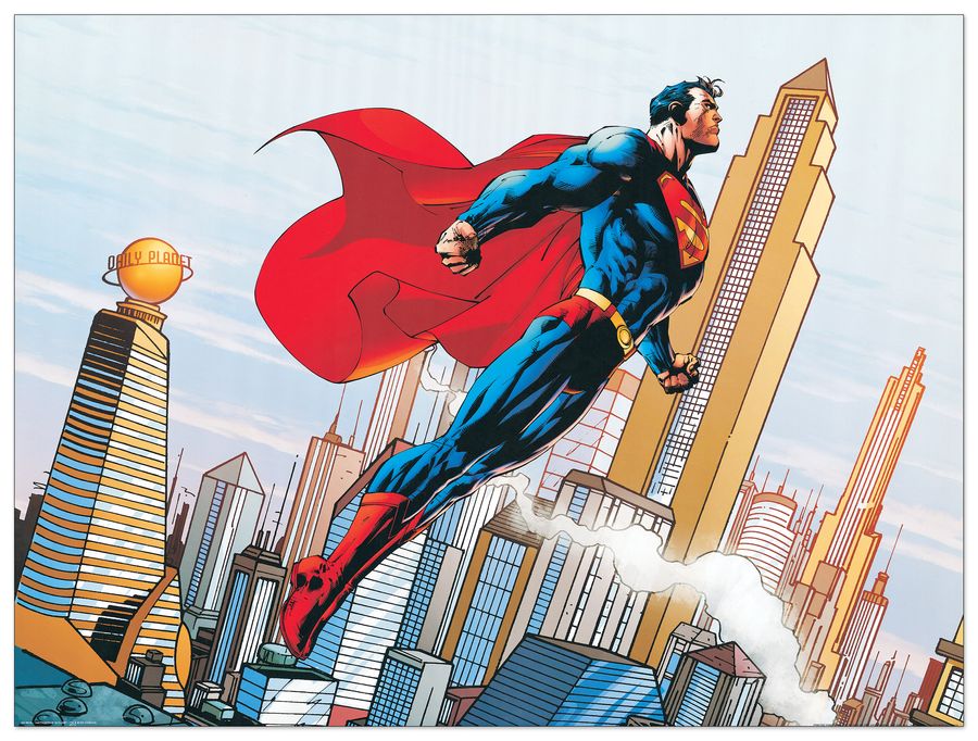 Dc Comics - Metropolis Skyline, Decorative MDF Panel (80x60cm)