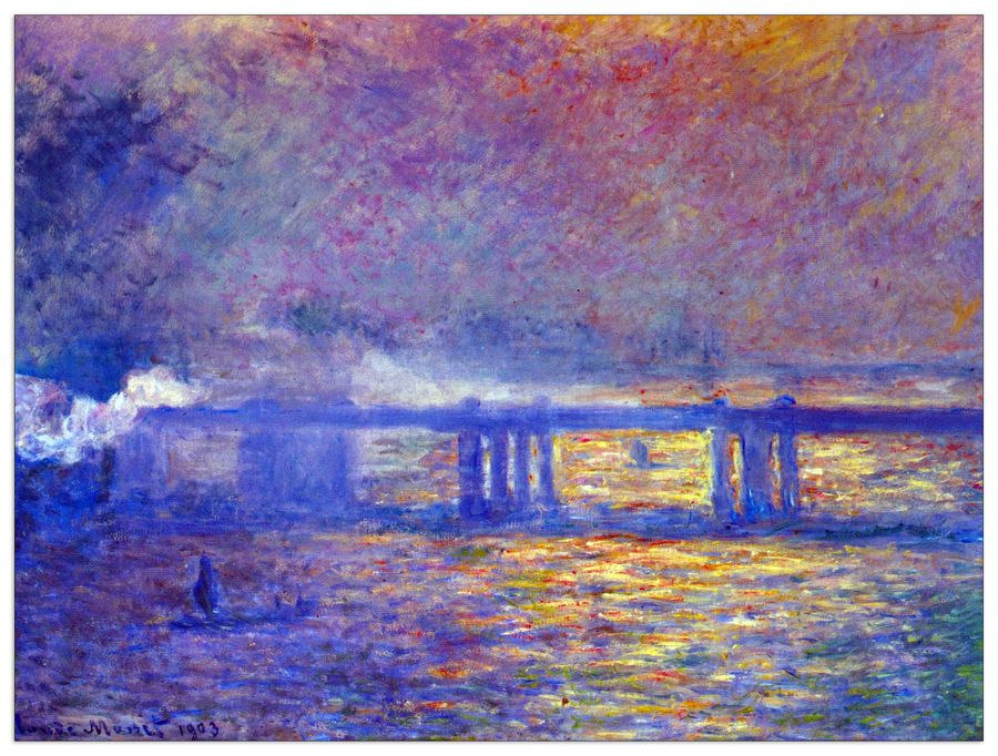 Monet Claude - Charing cross bridge, Decorative MDF Panel (120x90cm)