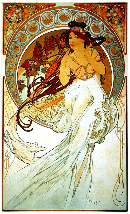 Mucha - Music, Decorative MDF Panel (30x50cm)