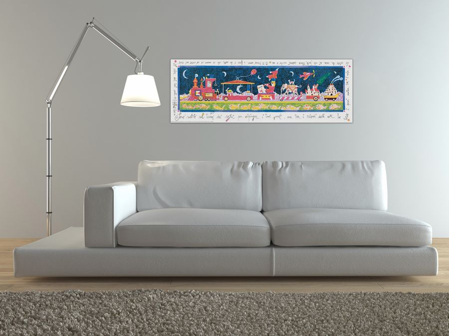 Musante - Sono Salito Sul Treno..., Decorative MDF Panel (100x35cm)