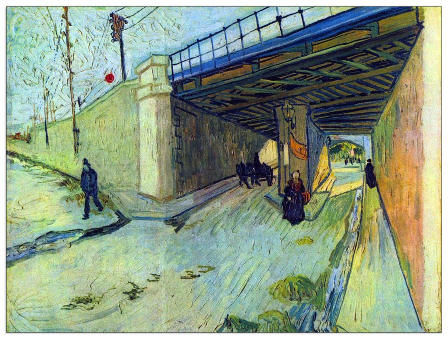Van Gogh Vincent - Railway bridge on the road to Tarascon, Decorative MDF Panel (80x60cm)