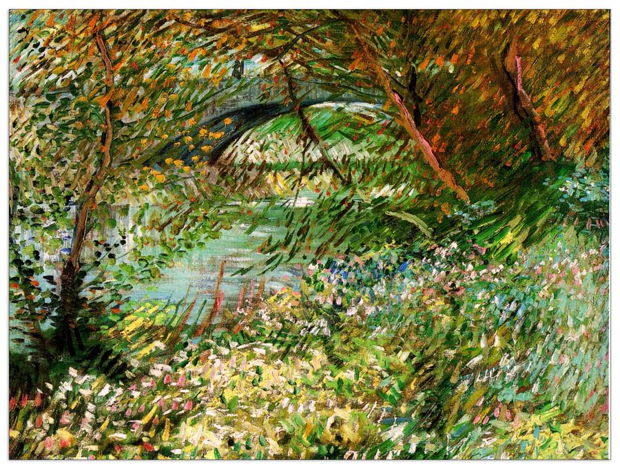 Van Gogh Vincent - Banks of the Seine with Pont de Clichy in the Spring, Decorative MDF Panel (120x90cm)