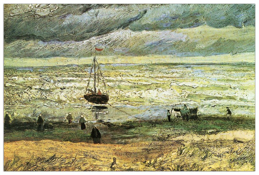 Van Gogh Vincent - Scheveningen beach in stormy weather, Decorative MDF Panel (135x90cm)