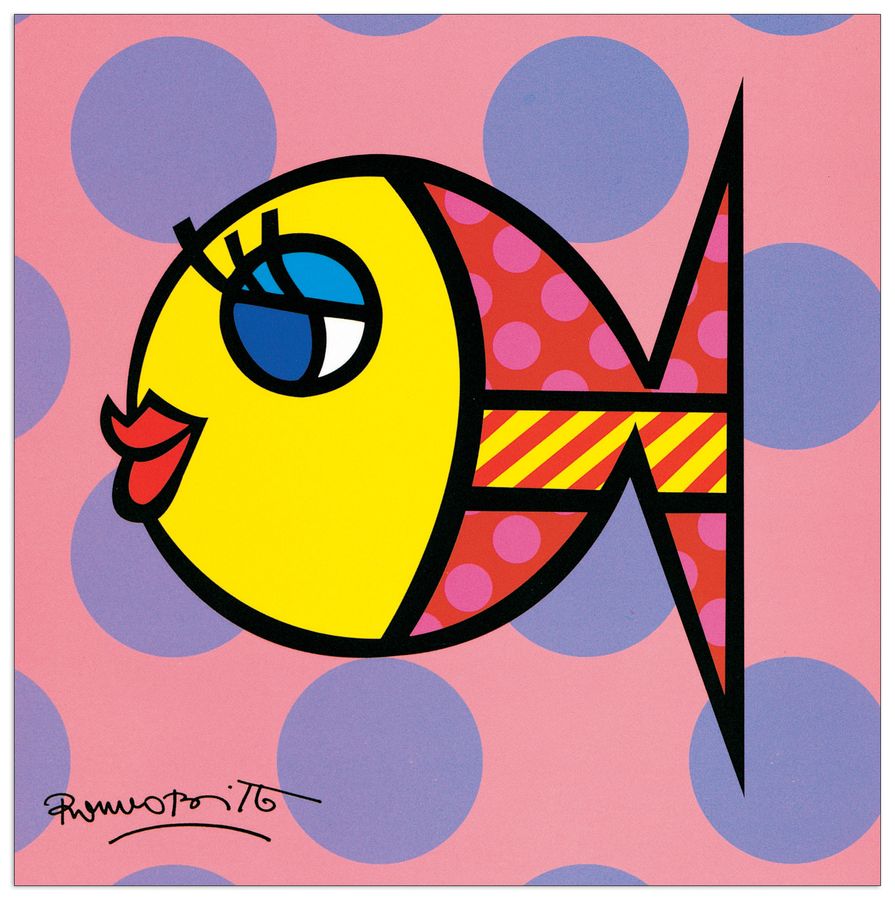 Britto - Dotty Fish, Decorative MDF Panel (19x19cm)