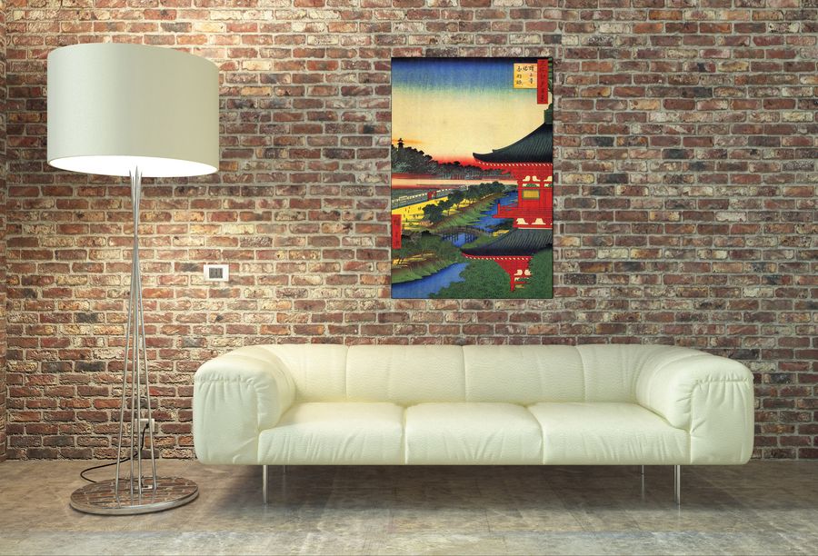 Hiroshige Utagawa  - Zojoji Pagoda, Decorative MDF Panel (60x90cm)