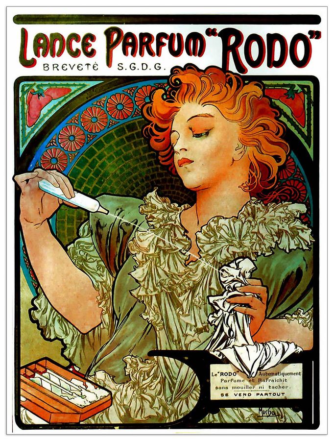 Mucha Alphonse - Lance Parfum, Decorative MDF Panel (60x80cm)