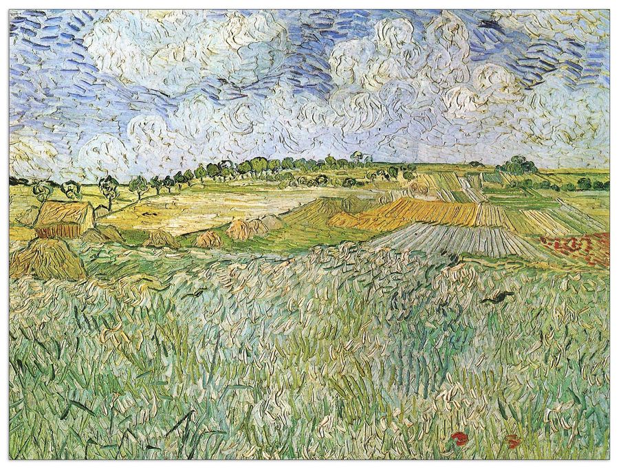 Van Gogh Vincent - Auvers with rain clouds, Decorative MDF Panel (120x90cm)
