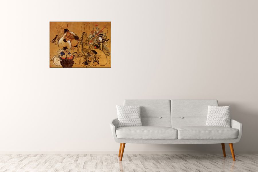 Hokusai Katsushika  - Seven gods of fortune, Decorative MDF Panel (120x90cm)