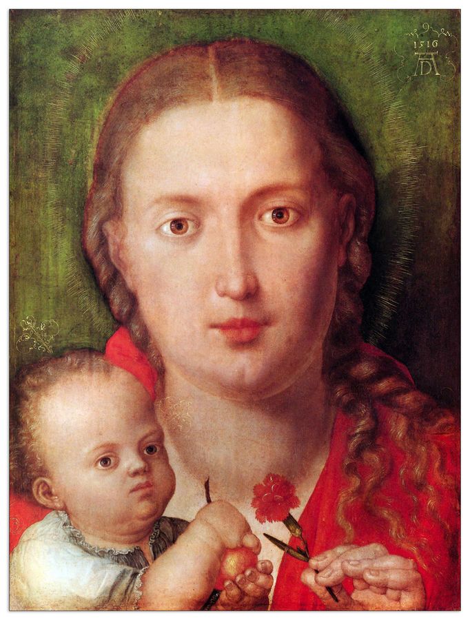 Albrecht Dürer - Mary with the carnation, Decorative MDF Panel (60x80cm)