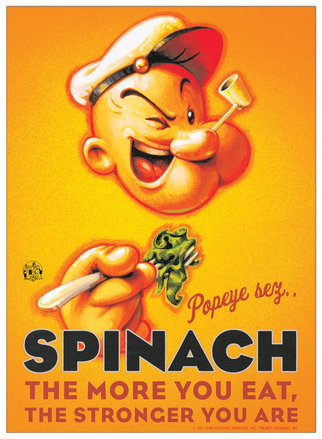 Segar - Popeye, Spinach, Decorative MDF Panel (53x73cm)