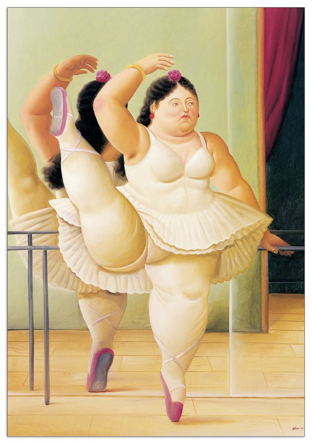 Botero - Ballerina to the Handrail, Decorative MDF Panel (60x80cm)