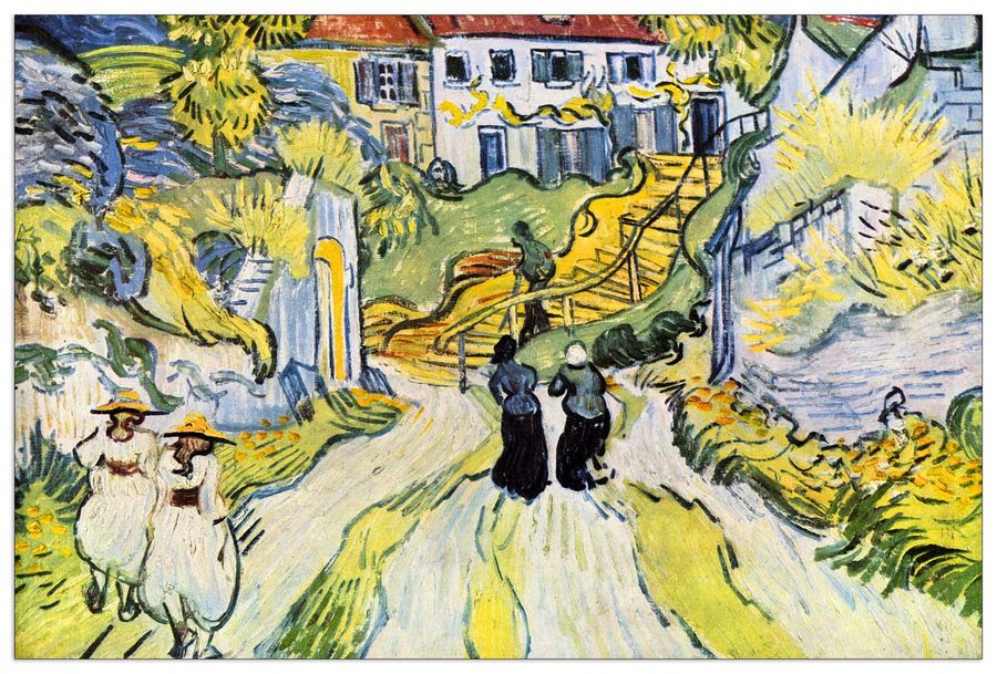 Van Gogh Vincent - Street and road in Auver, Decorative MDF Panel (90x60cm)