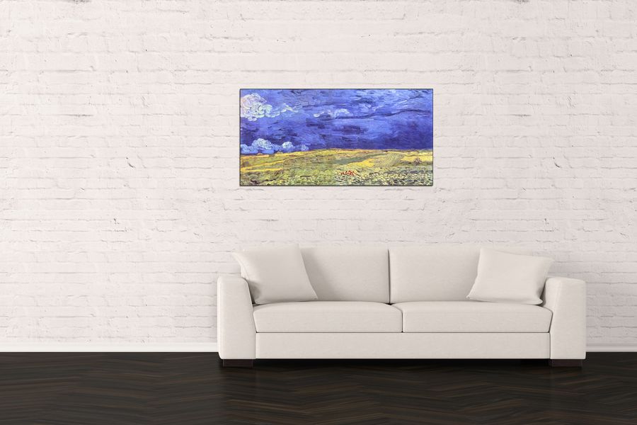 Van Gogh Vincent - Field under storm heaven, Decorative MDF Panel (100x50cm)