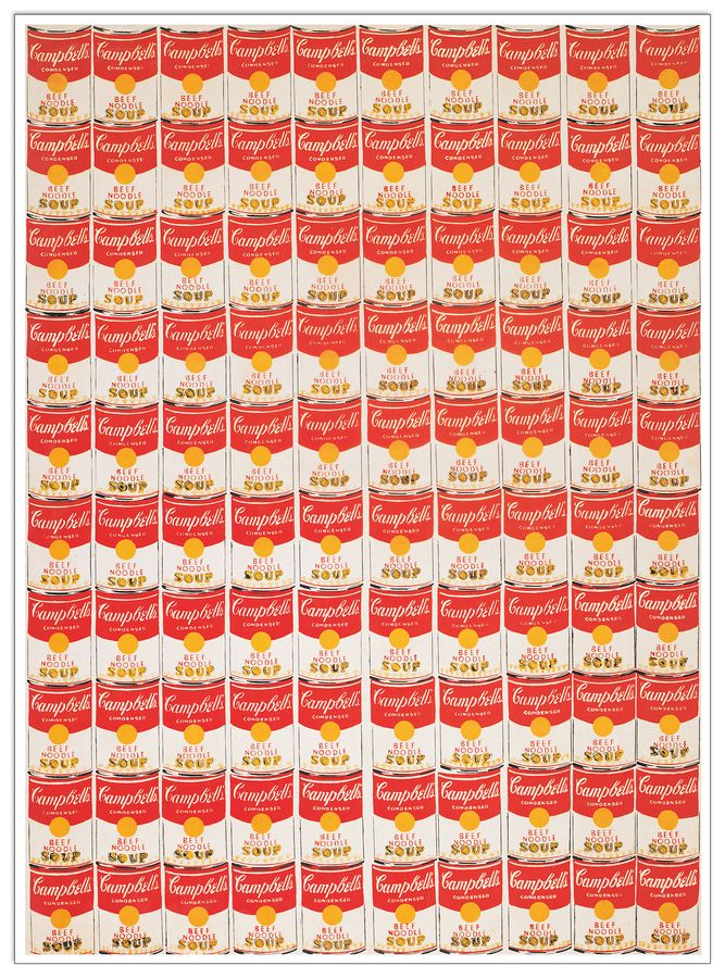 Warhol - One Hundred Cans, 1962, Decorative MDF Panel (46x64cm)