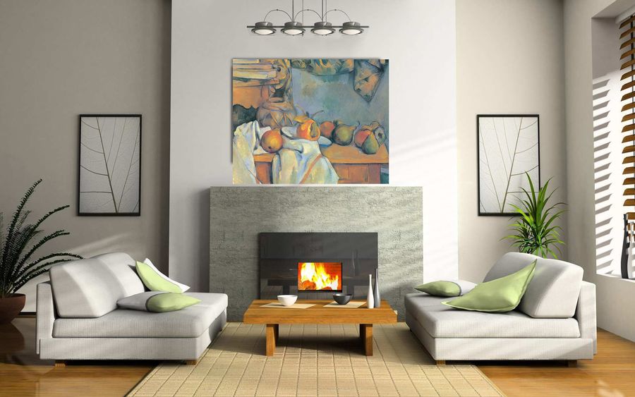 Cezanne - Fruechte, Decorative MDF Panel (140x111cm)