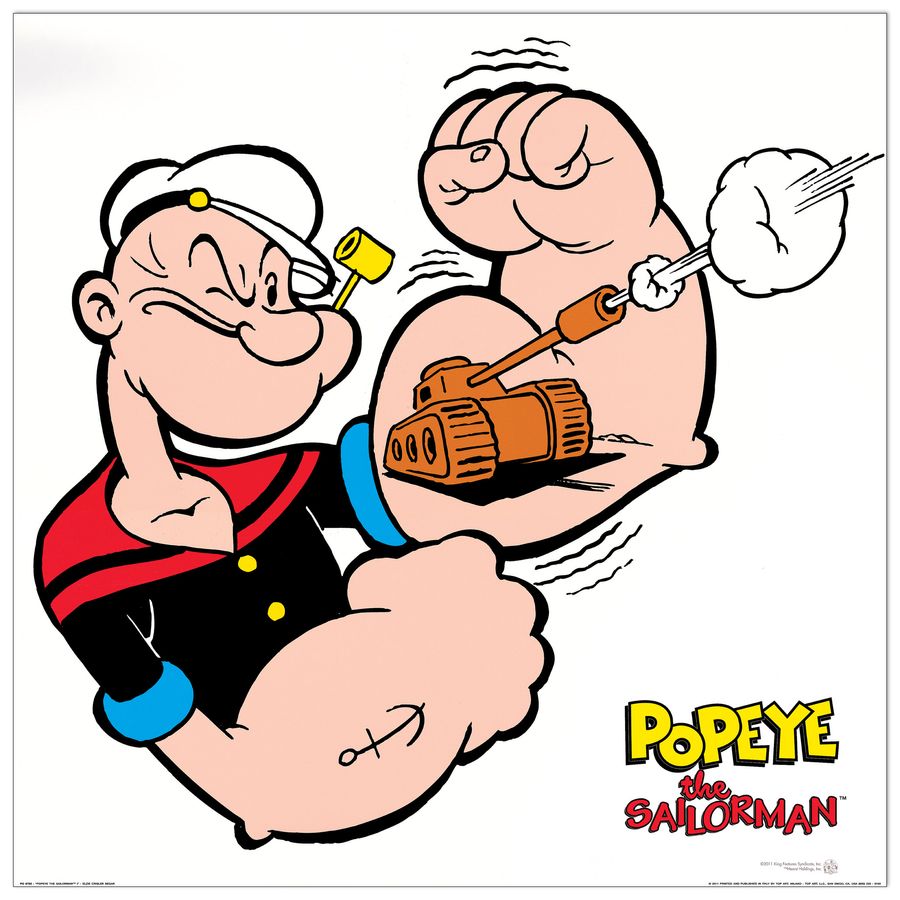 Segar - Popeye The Sailorman, Decorative MDF Panel (70x70cm)