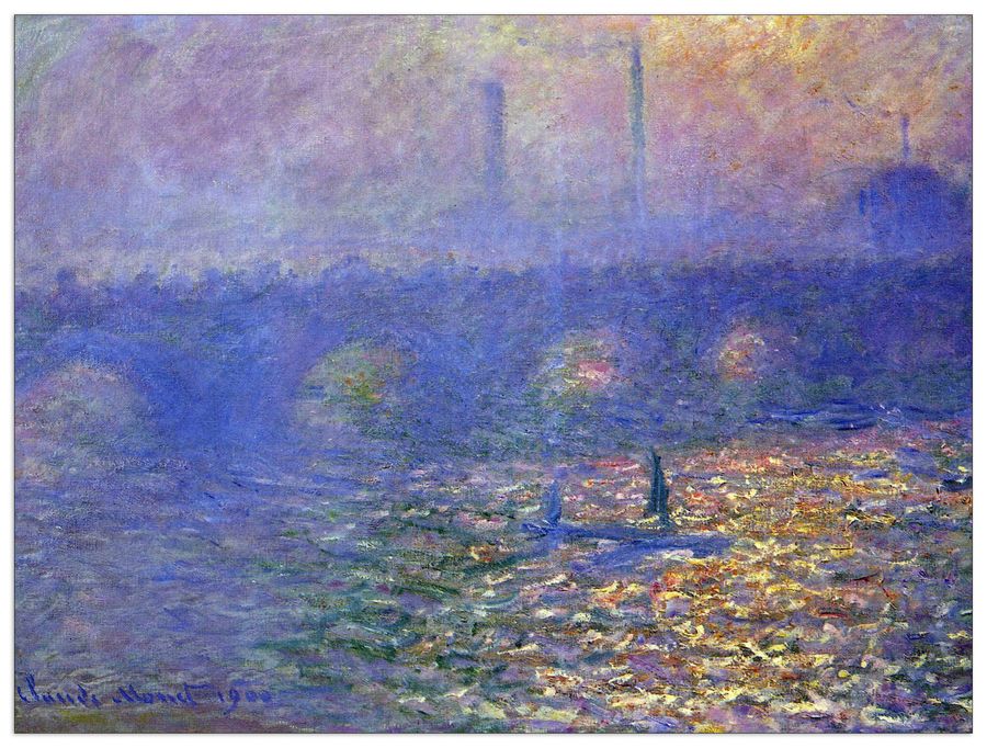 Monet Claude - Waterloo Bridge, Decorative MDF Panel (120x90cm)