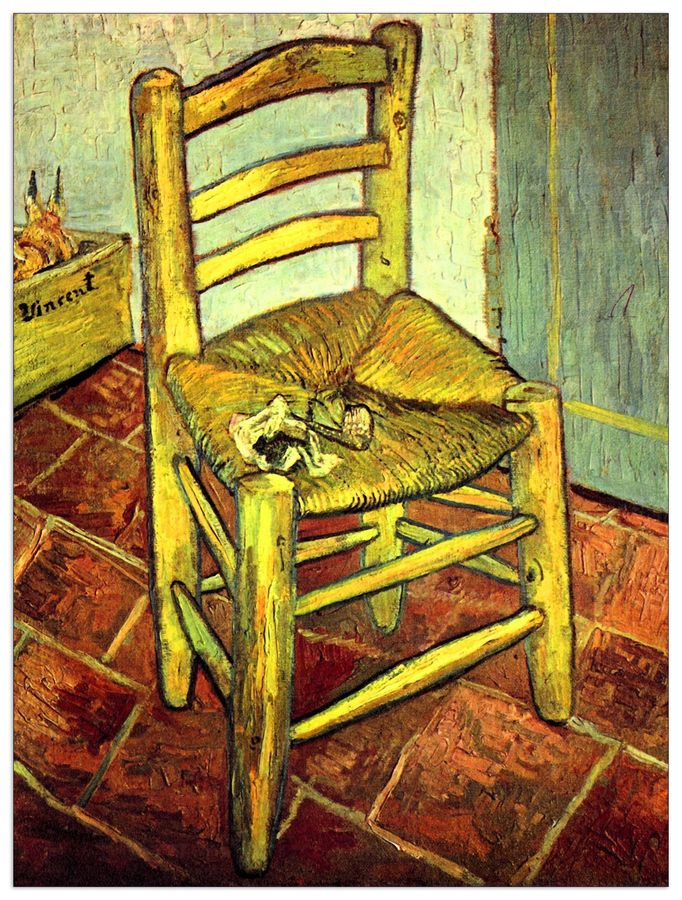 Van Gogh Vincent - Vincent's chair with pipe, Decorative MDF Panel (90x120cm)