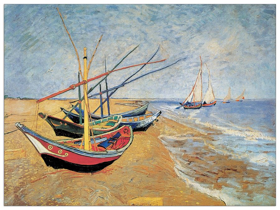 Van Gogh - Boote, Decorative MDF Panel (100x74cm)