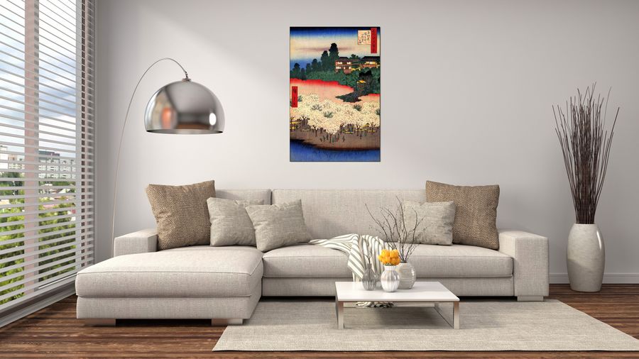 Hiroshige Utagawa  - Flower Pavillion, Decorative MDF Panel (60x90cm)