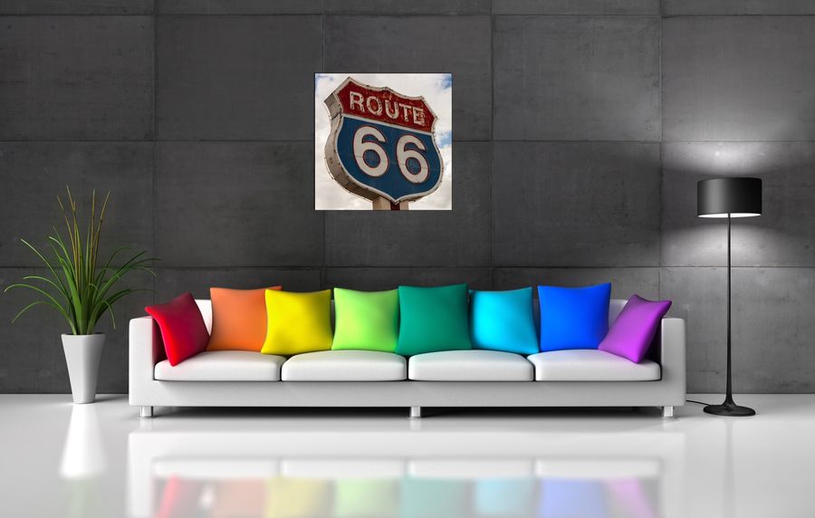 Art Studio - Route 66, Decorative MDF Panel (70x70cm)