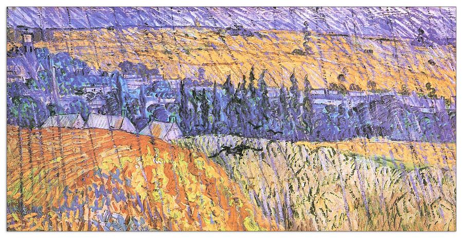 Van Gogh Vincent - Landscape at Auvers in the Rain I, Decorative MDF Panel (100x50cm)