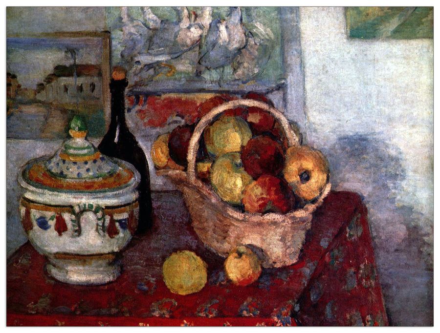 Cezanne Paul - Still life with soup tureen, Decorative MDF Panel (120x90cm)