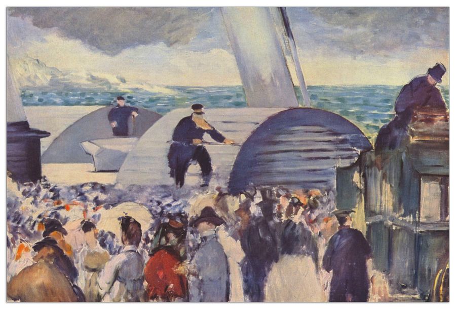 Manet Édouard - Embarkation of the Folkestone, Decorative MDF Panel (135x90cm)