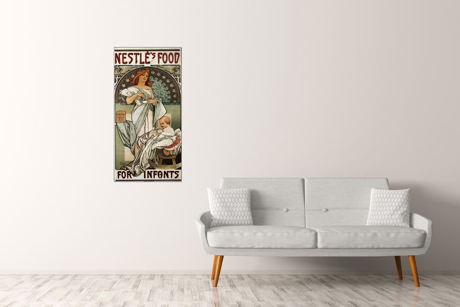 Mucha Alphonse - Nestle, Decorative MDF Panel (50x100cm)