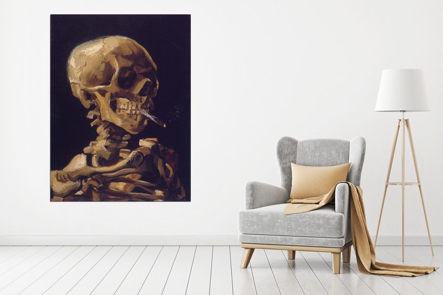 Van Gogh Vincent - Skull with a Burning Cigarette, Decorative MDF Panel (90x120cm)