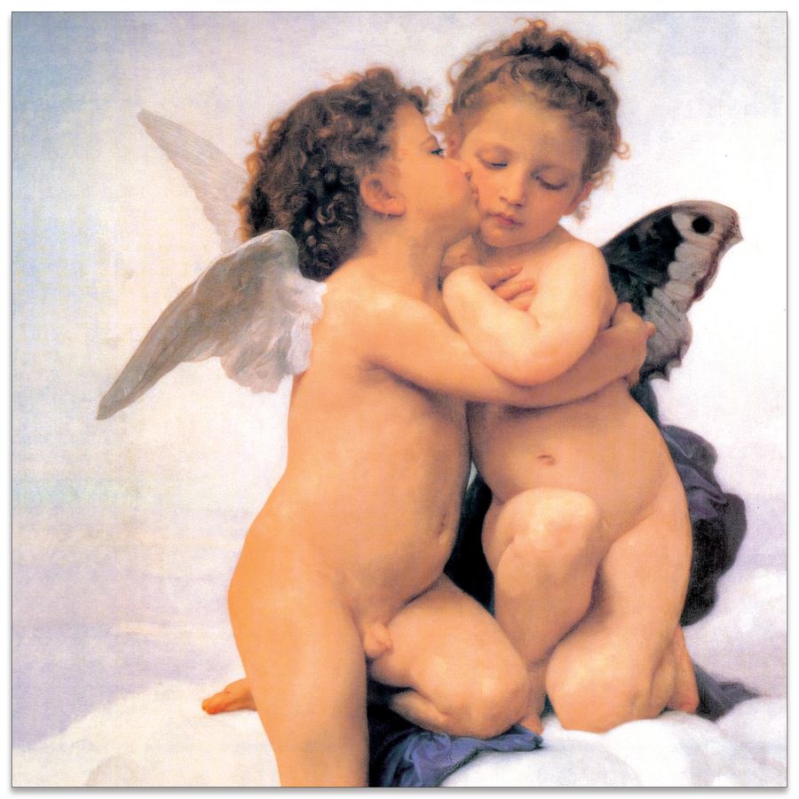 Bouguereau - The First Kiss Detail, Decorative MDF Panel (50x50cm)