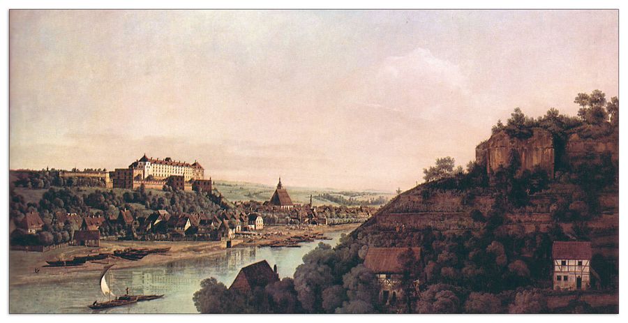 Canaletto - View of Pirna, Decorative MDF Panel (100x50cm)