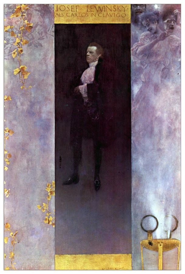 Klimt Gustav - Hofburg actor Josef Lewinsky as Carlos, Decorative MDF Panel (60x90cm)