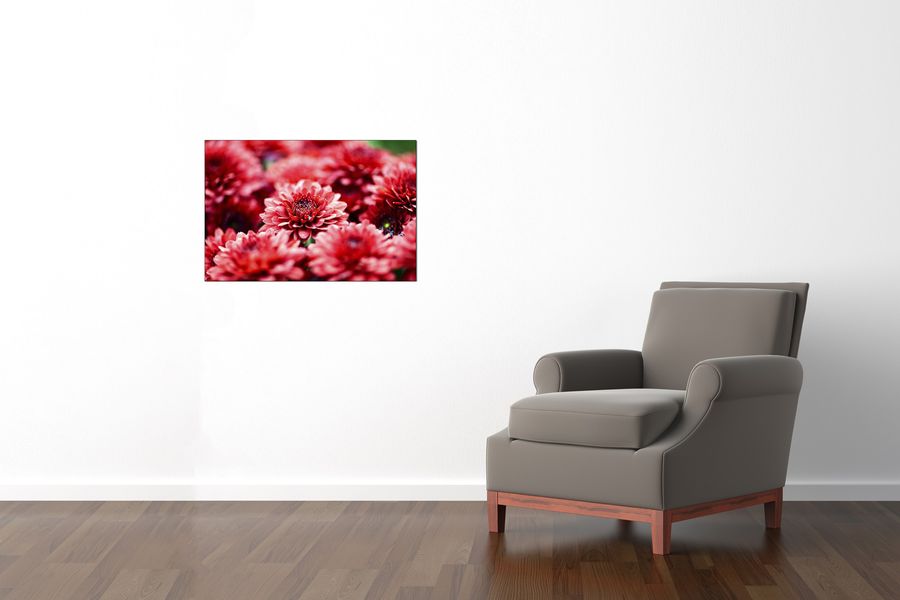 Art Studio - Red flowers, Decorative MDF Panel (90x60cm)