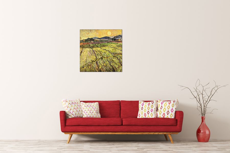 Van Gogh Vincent - Landscape with plowed fields, Decorative MDF Panel (70x70cm)