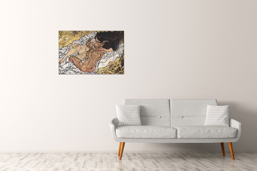 Schiele Egon  - The Embrace, Decorative MDF Panel (90x60cm)