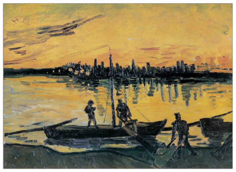 Van Gogh - Arles Le Port Le Soir, Decorative MDF Panel (100x72cm)