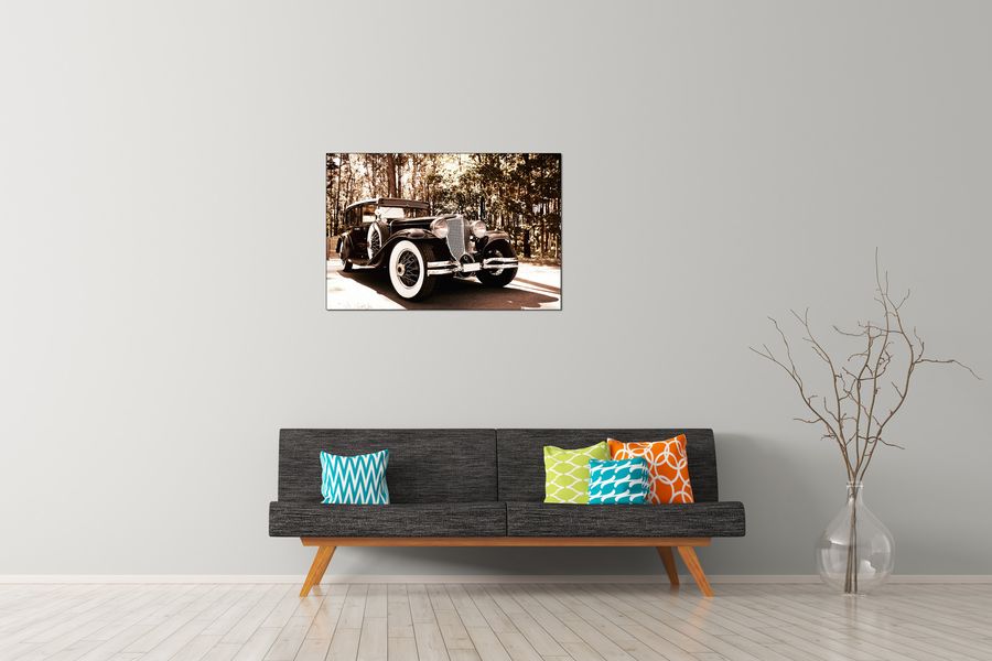 Art Studio - Black car, Decorative MDF Panel (90x60cm)