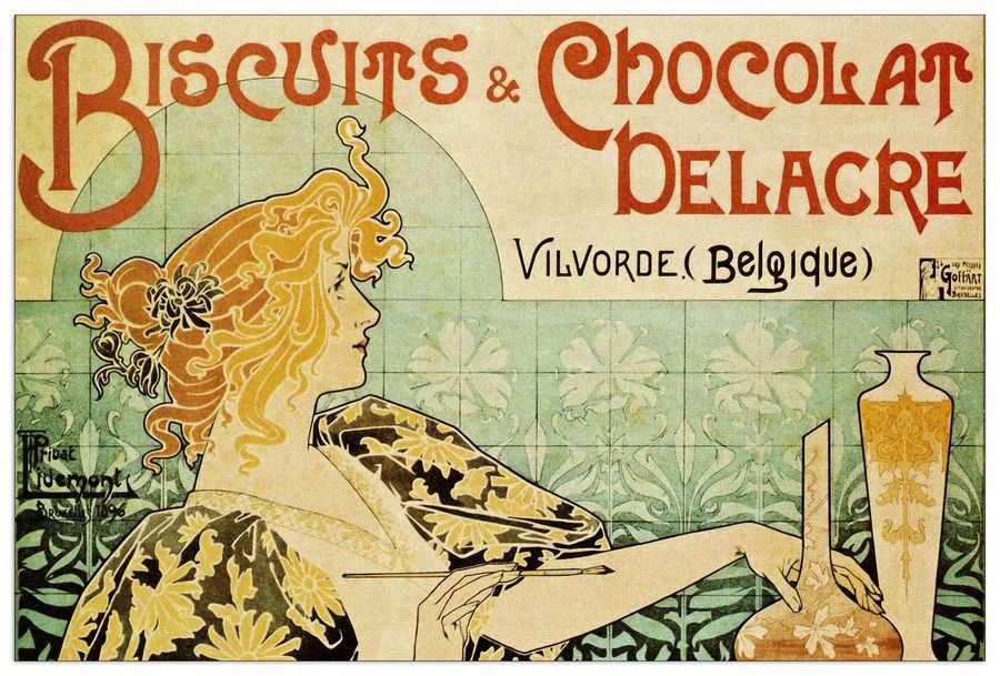 Biscuits and Chocolat Delacre, Decorative MDF Panel (135x90cm)