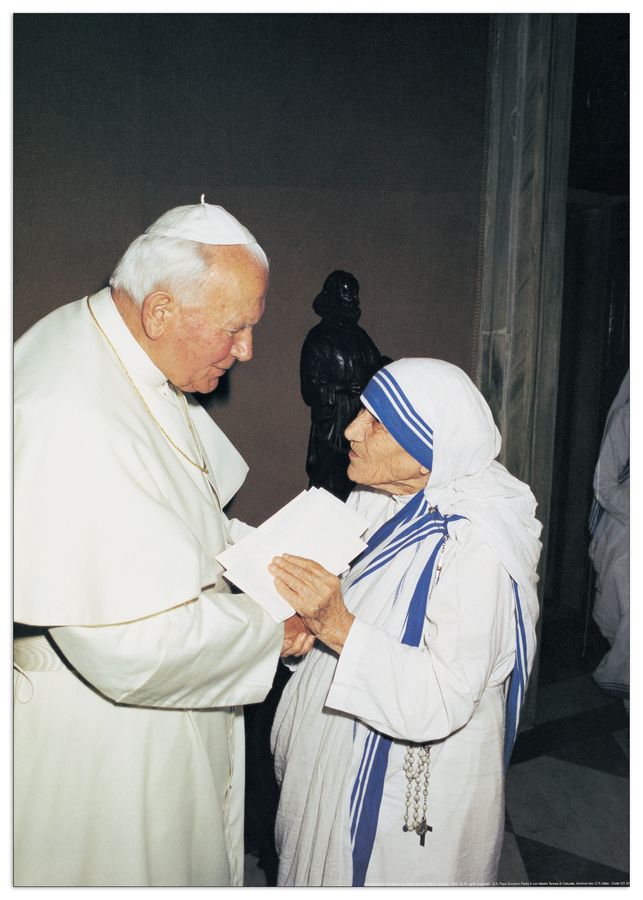 Papa E Madre Teresa - Papa E Madre Teresa Di Calcutta, Decorative MDF Panel (50x70cm)