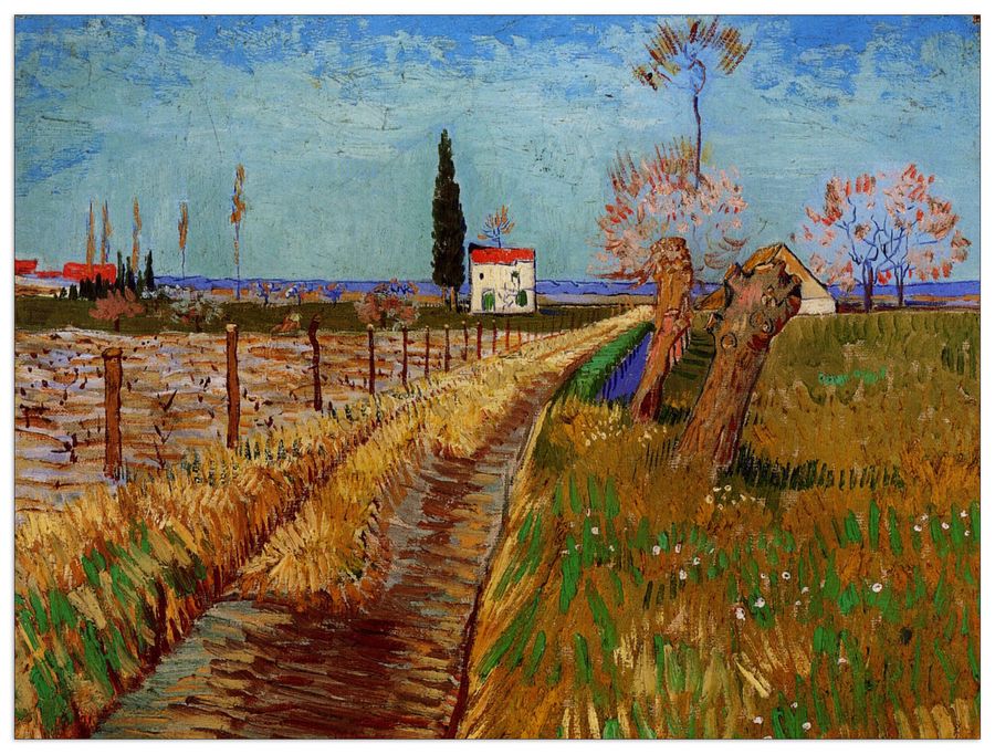 Van Gogh Vincent - Path Through a Field with Willows, Decorative MDF Panel (80x60cm)