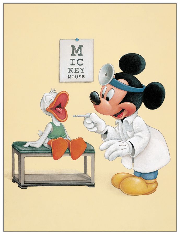 Disney - Say Ahh for Mickey, Decorative MDF Panel (41x51cm)