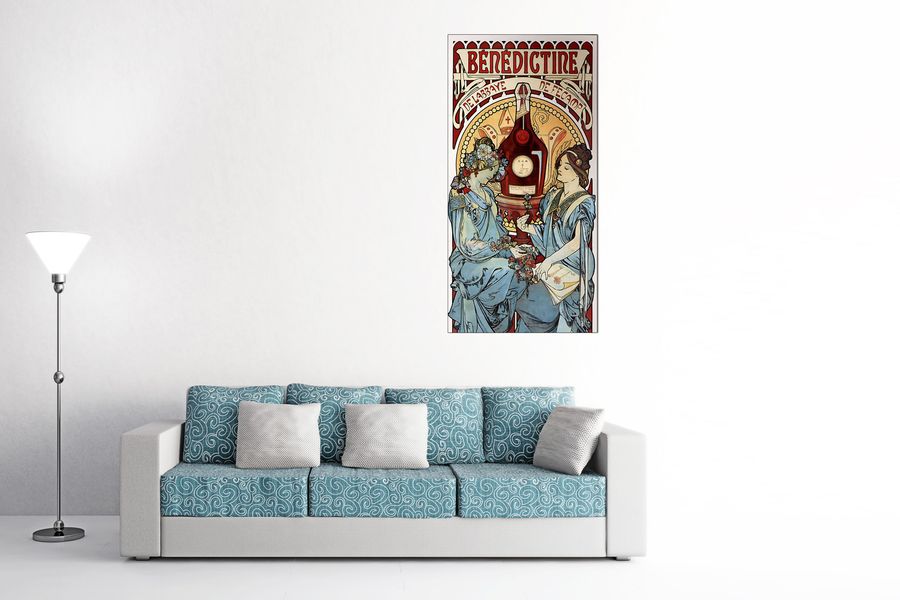 Mucha Alphonse - Benedictine, Decorative MDF Panel (50x100cm)