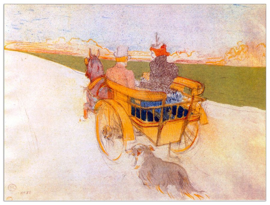 Toulouse-lautrec - Carriage with Dog, Decorative MDF Panel (120x90cm)