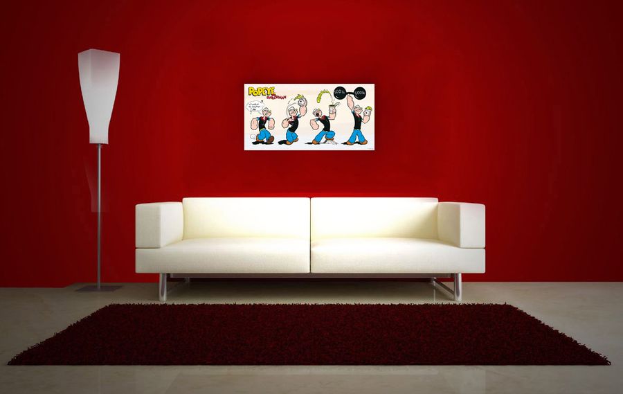 Segar - Popeye Eats Spinach, Decorative MDF Panel (100x50cm)