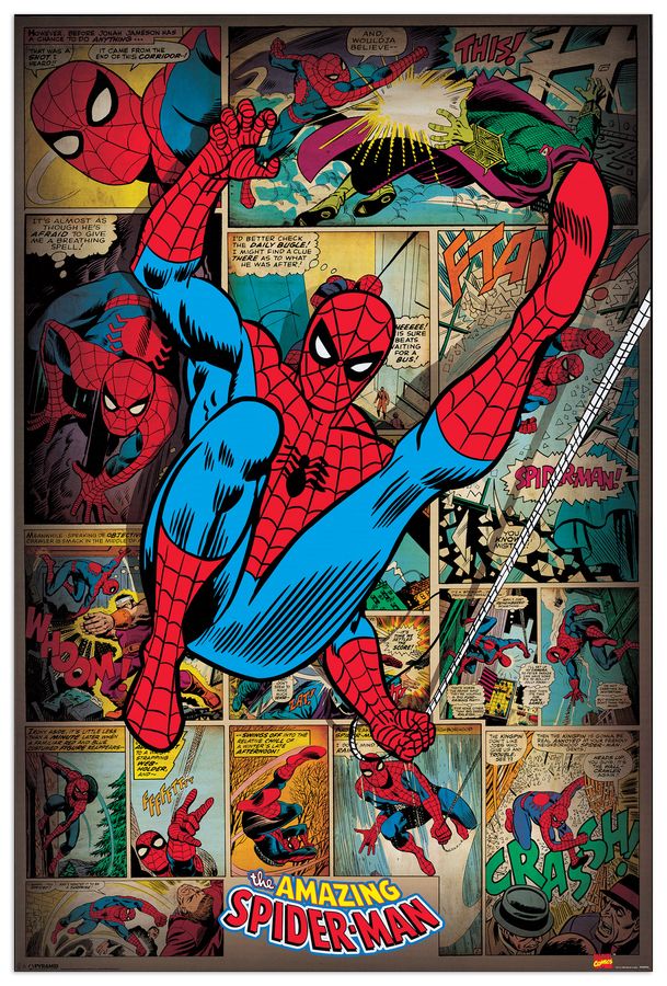Marvel Comics - Spider-Man Retro, Decorative MDF Panel (60x90cm)