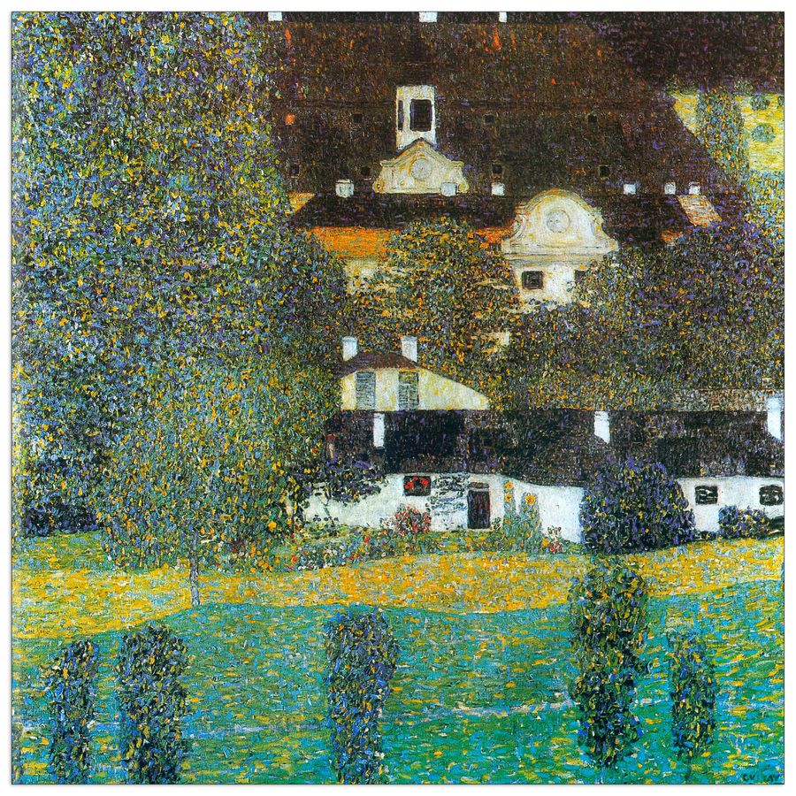 Klimt Gustav - Castle Chamber at Attersee II, Decorative MDF Panel (30x30cm)
