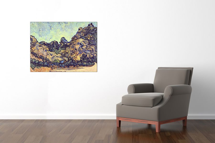 Van Gogh Vincent - Mound at Saint-ReÌmy, Decorative MDF Panel (120x90cm)