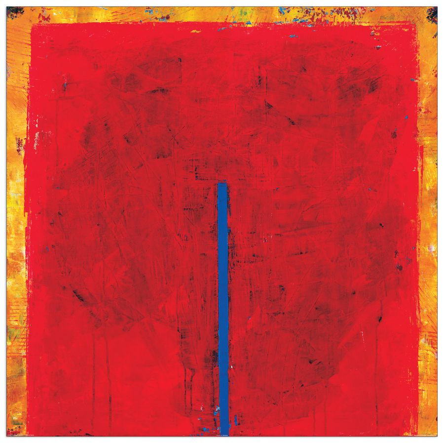 Bohnekamp - Contrasting Red, Decorative MDF Panel (98x98cm)